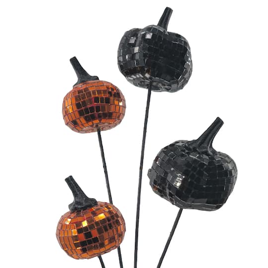 27" Black & Orange Disco Pumpkin Stem by Ashland®
